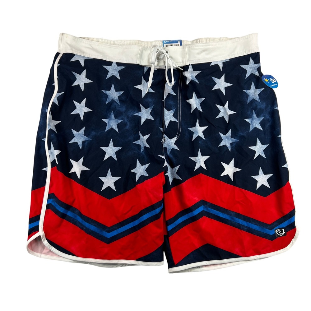 Wave Zone Board‎ Shorts Men XXL American Flag UPF 50 UV Protection NEW with Tags